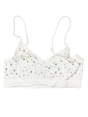 MAIDENFORM Girl's Training Bra White With Stars Size Large 34A New